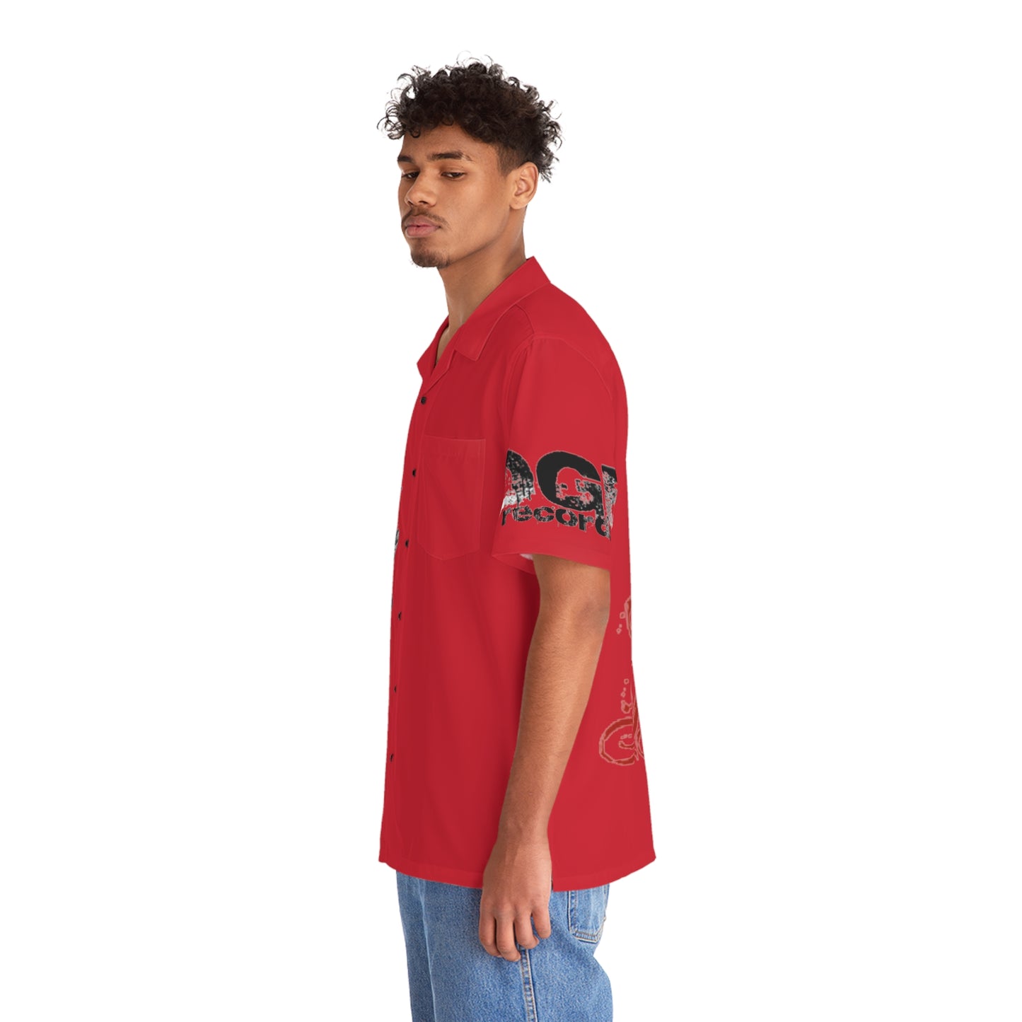 DGB ROSE RED Hawaiiain Button-Down