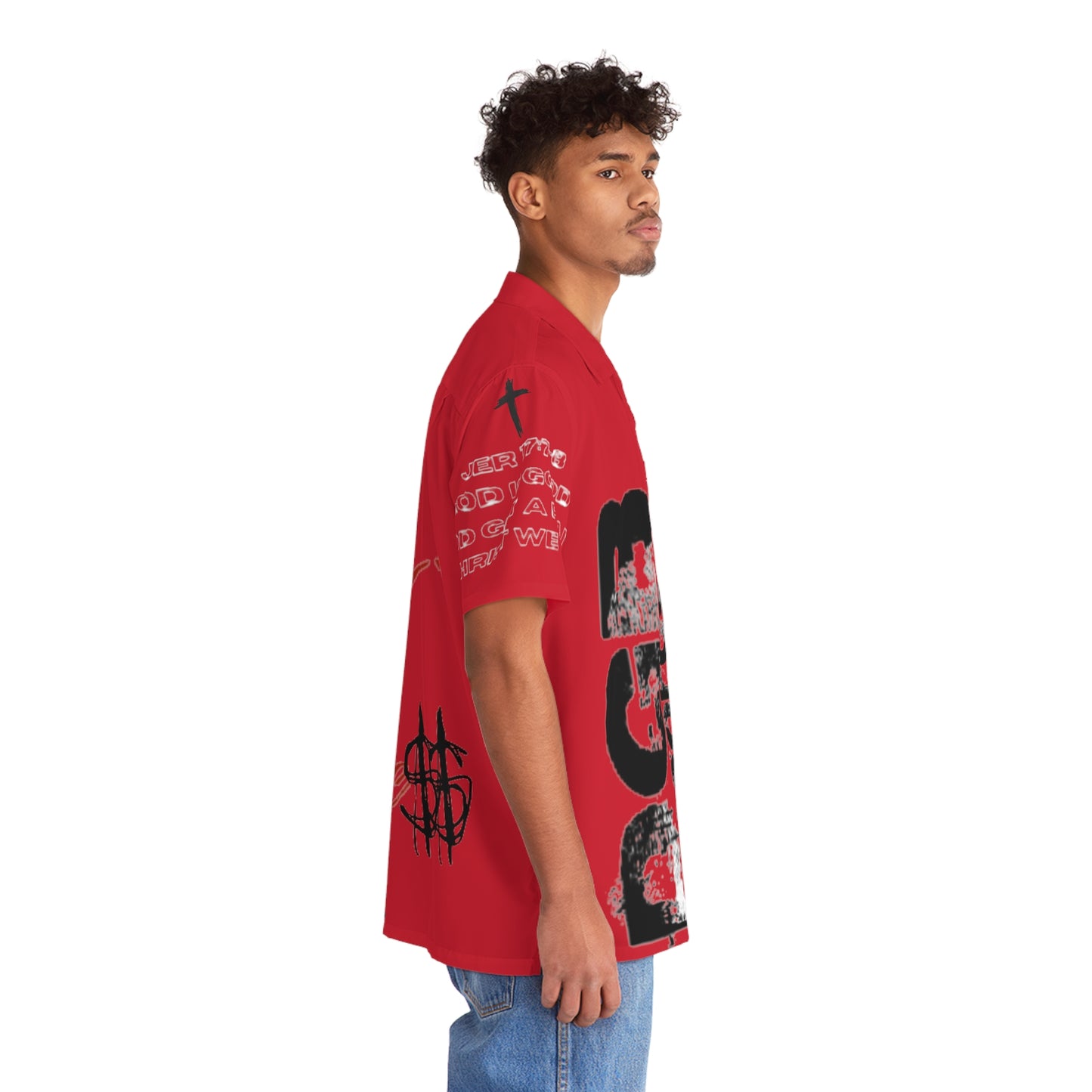 DGB ROSE RED Hawaiiain Button-Down